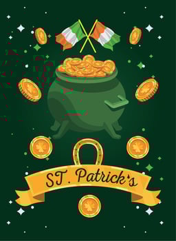 saint patricks treasure cauldron vector