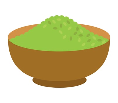 japanese green rice food vector