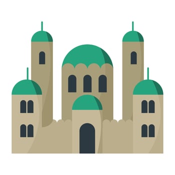 green mosque facade vector