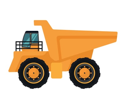 rigid dump truck vehicle construction vector