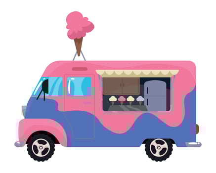 ice cream food truck vector