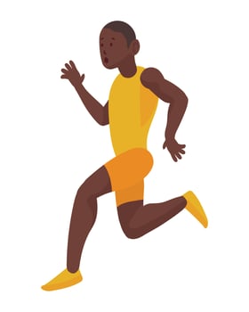 afro man athlete running vector