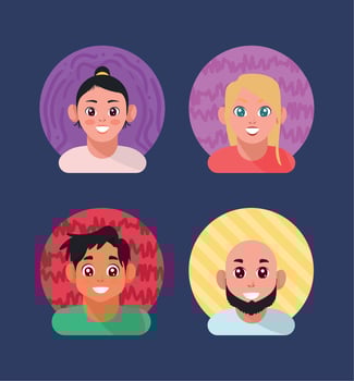 prophiles pictures four icons vector