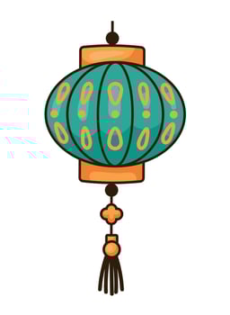 green chinese lamp vector