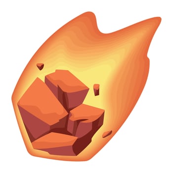 meteorite onfire space outer vector
