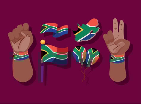 six heritage day icons vector