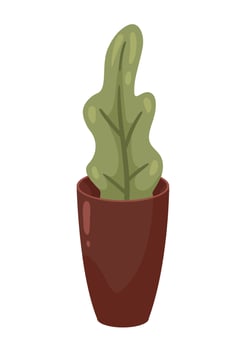 houseplant in ceramic pot vector