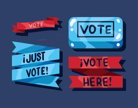 four election day icons vector