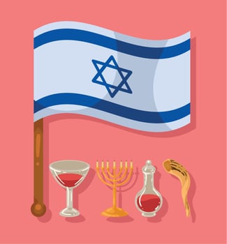 five jewishicons vector