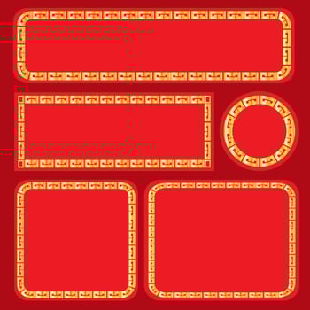 The Chinese label bundle set vector image
