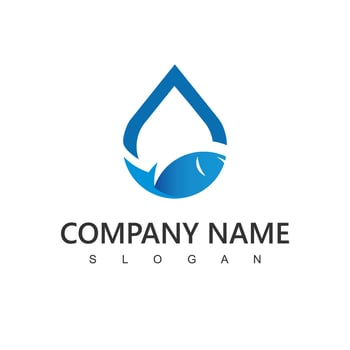 Fish Logo Using Drop Water Icon vector