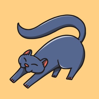 Hand Drawn Cute Cat Stretch Illustration vector