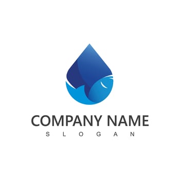 Fish Logo Using Drop Water Icon vector