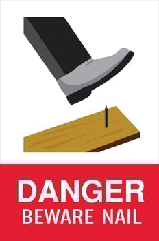 DANGER BEWARE NAIL, vector icon