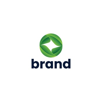 Simple Leaf circle gradient logo vector