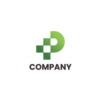 Simple Medical letter P logo vector