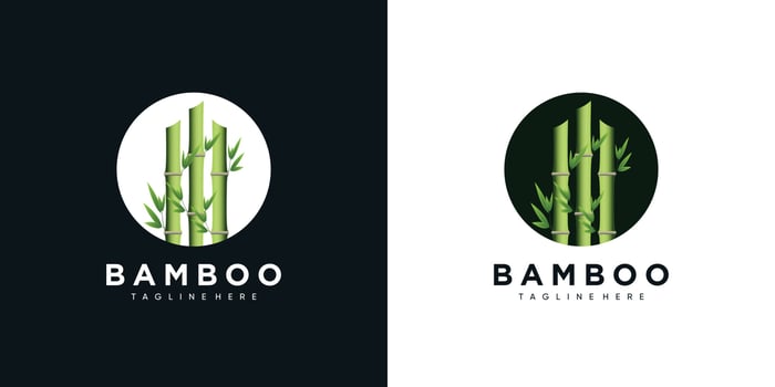 bamboo logo icon design stems and leaves with template creative vector