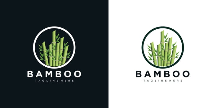 bamboo logo icon design stems and leaves with template creative vector