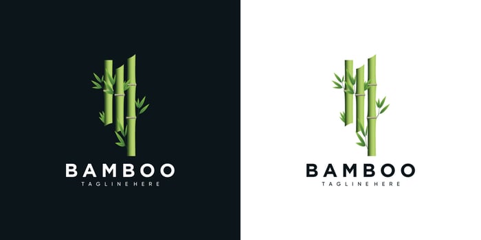 bamboo logo icon design stems and leaves with template creative vector