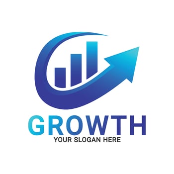 Target Growth logo, Growth Income with Up Arrow Logo Template vector