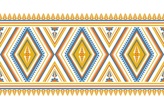Ethnic flower pattern traditional. Geometric pattern in tribal. Border decoration. Design for background, wallpaper, vector illustration, textile, fabric, clothing, batik, carpet, embroidery.