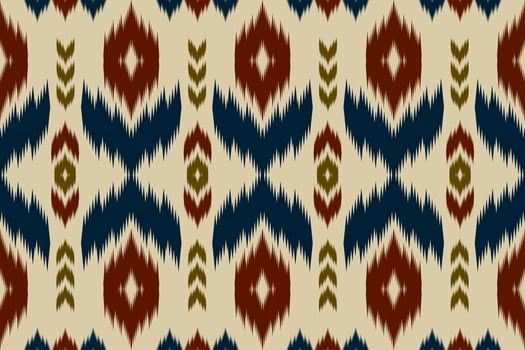 Abstract ethnic pattern art. Ikat seamless pattern in tribal, folk embroidery, and Mexican style. Geometric striped. Design for background, wallpaper, vector illustration, fabric, clothing, carpet.