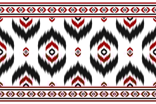 Abstract ethnic pattern art. Ikat seamless pattern in tribal, folk embroidery, and Mexican style. Design for background, wallpaper, vector illustration, fabric, clothing, carpet.