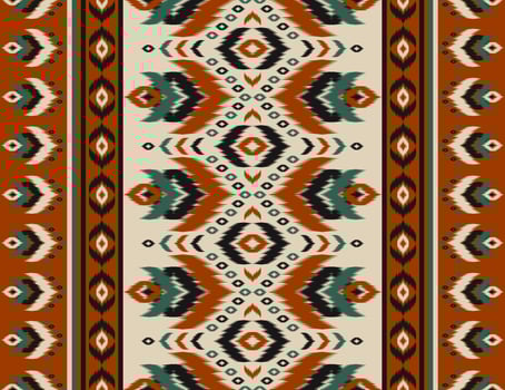 Beautiful ikat pattern art. Ethnic seamless pattern in tribal, folk embroidery, and Mexican style. Geometric striped. Design for background, wallpaper, vector illustration, fabric, clothing, carpet.