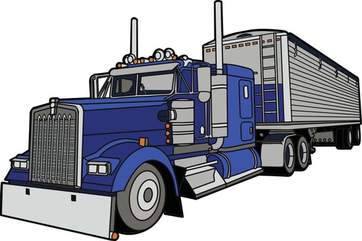 Semi trailer truck vector