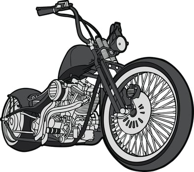 Vintage chopper motorcycle vector