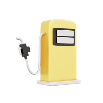 3D Rendering of petroleum oil fuel pump nozzle. 3D Render illustration cartoon style. png