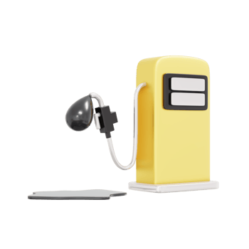 3D Rendering of petroleum oil fuel pump nozzle isolated. 3D Render illustration cartoon style. png