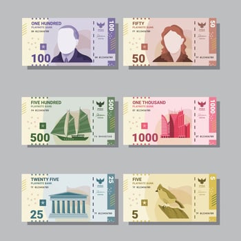 Fake Paper Money Collection vector