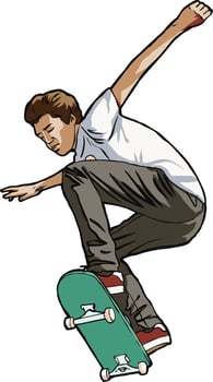 SKATEBOARD TEENAGER  JUMP vector