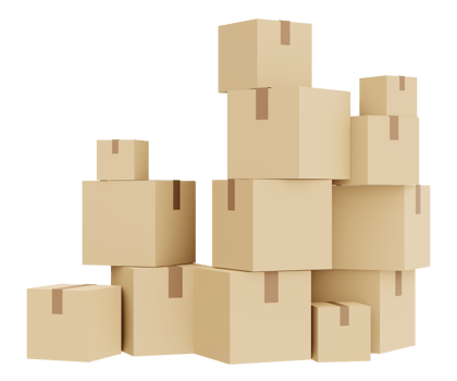 Box package icon shipping 3d render isolated on background png
