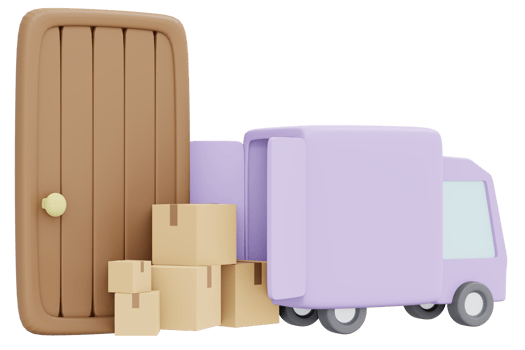 Package arrived at door icon shipping business  3d render isolated on background png