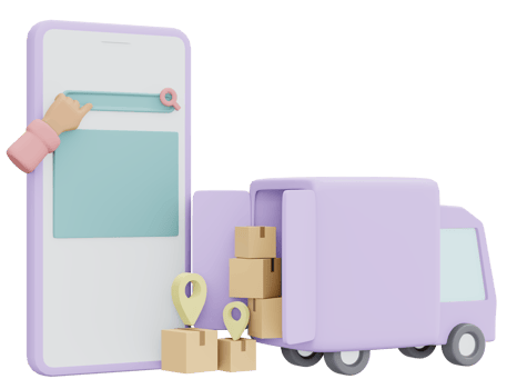 Tracking icon shipping 3d render isolated on background png