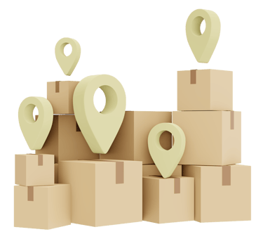 Box package icon shipping 3d render isolated on background png