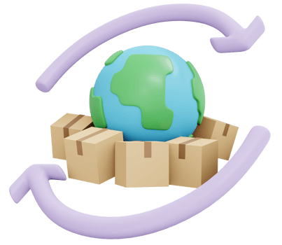 Worldwide icon shipping business 3d render isolated on background png