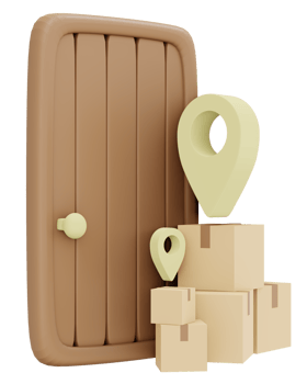 Package arrived at door icon shipping business  3d render isolated on background png