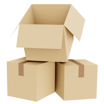 Box package icon shipping 3d render isolated on background png