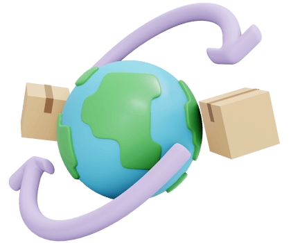 Worldwide icon shipping business 3d render isolated on background png