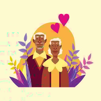 Romantic Old Couple vector