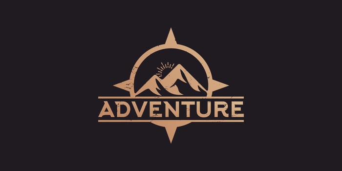 mountain adventure vintage logo and compass vector