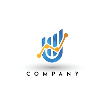 Marketing and financial business logo, u finance logo, accounting logo template vector