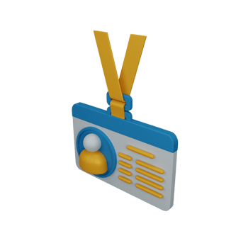 3d rendering id card isolated useful for business, company and finance design illustration png