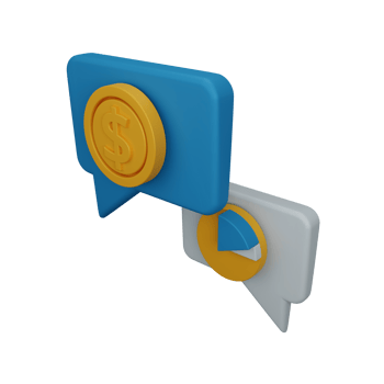 3d rendering chat or conversation isolated useful for business, company and finance design png