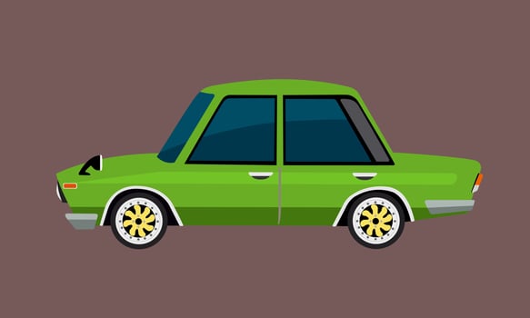 Flat cartoon car style. Vector illustration design.