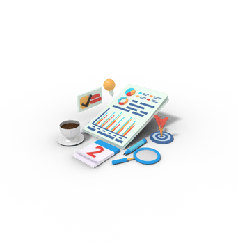 3d illustration of Business planning statistics png