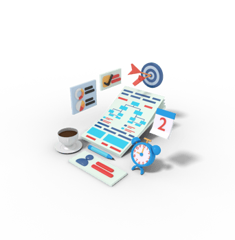 3d illustration of Business planning workflow png